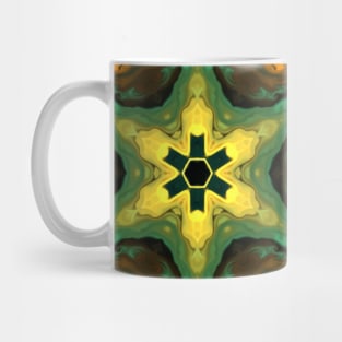 Psychedelic Hippie Flower Yellow and Black Mug